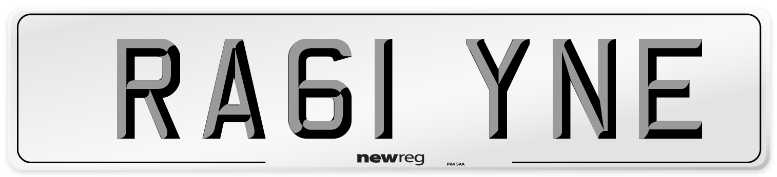 RA61 YNE Number Plate from New Reg
